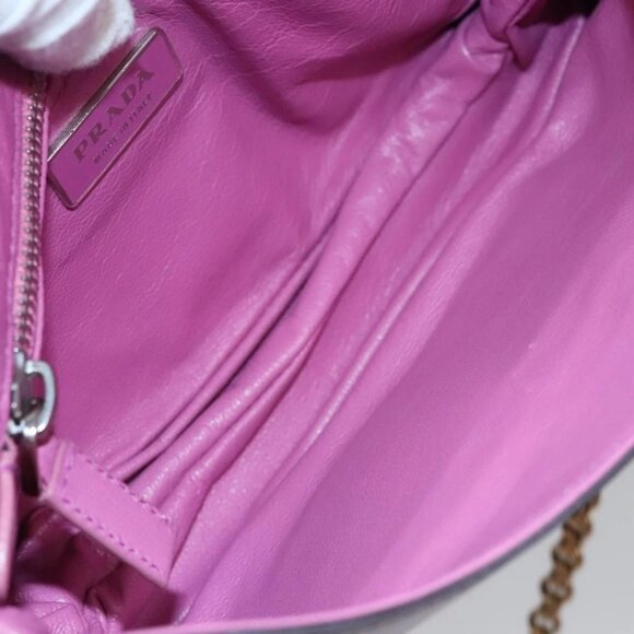 PRADA Chain Shoulder Bag Leather Purple Auth - Picture 9 of 16